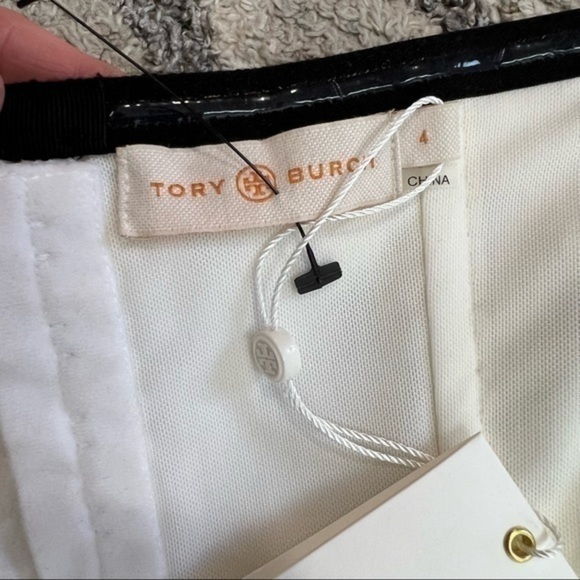 Tory Burch Christie Strapless Maxi Dress Size 4 White Black Silk Runway NWT - Picture 10 of 13